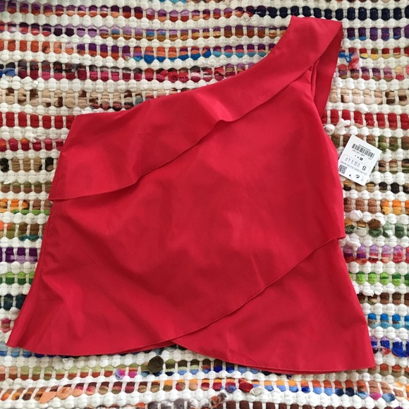 Zara Black Or Red One Shoulder Top - Picture 4 of 7